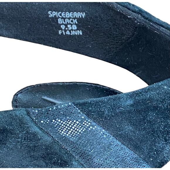 Women's Black Suede Wedge Shoes 9.5B - Picture 4 of 7